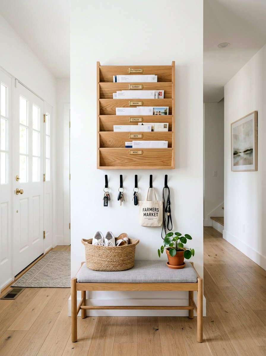 Entryway Mail Organizer - 30 family message center ideas