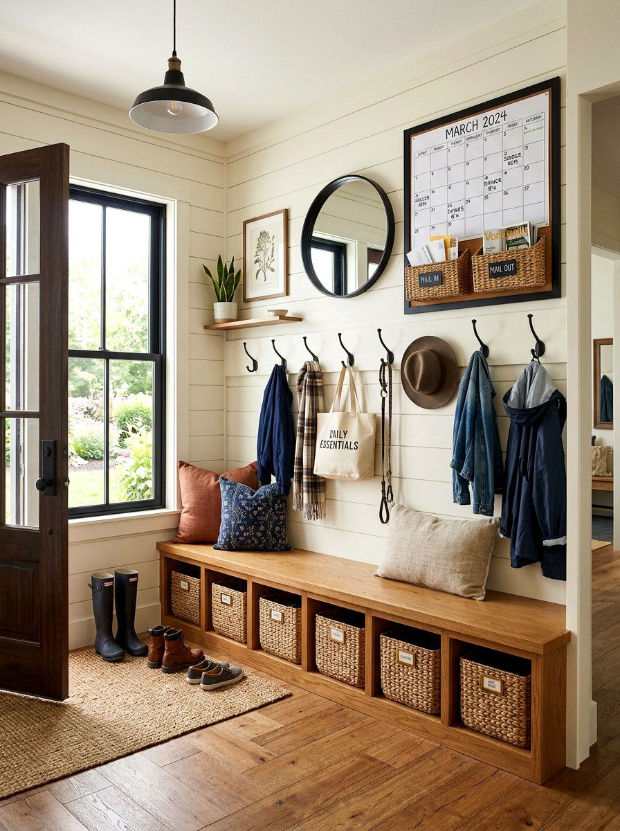 Entryway Mudroom Organization - 30 family command center ideas