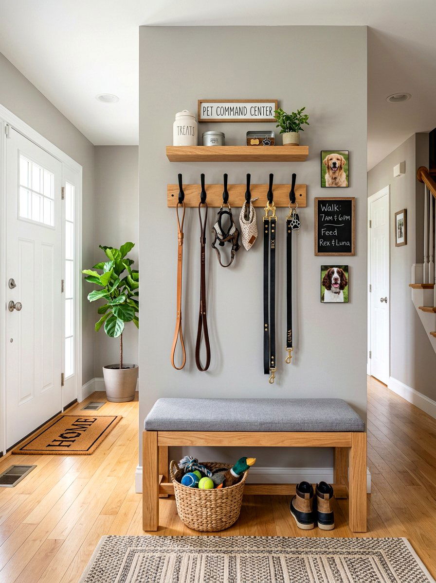 Entryway Pet Command Center - 30 stylish pet storage ideas