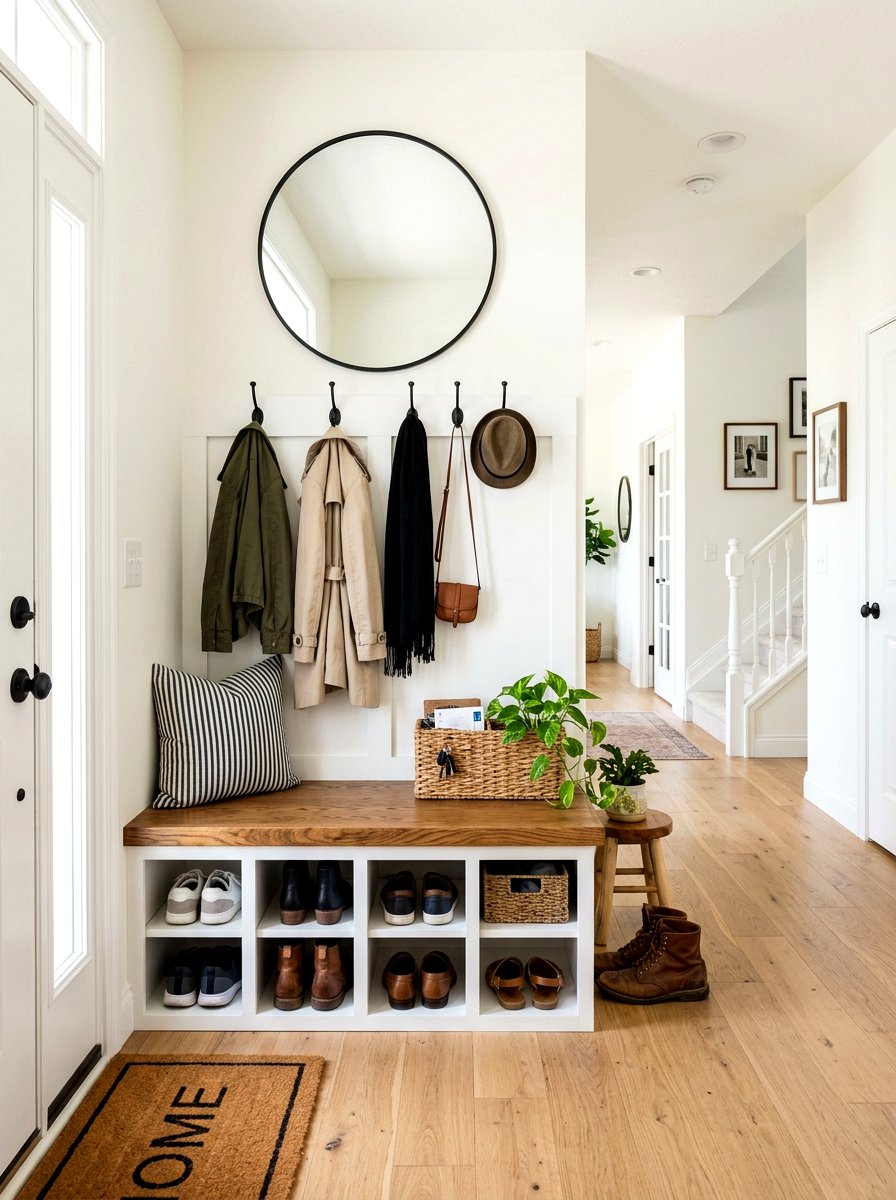 Entryway Storage Bench - 30 multipurpose room ideas