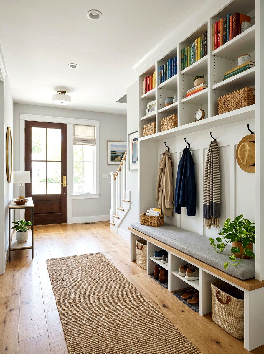 Entryway Storage Shelving - 30 built in bookshelf ideas