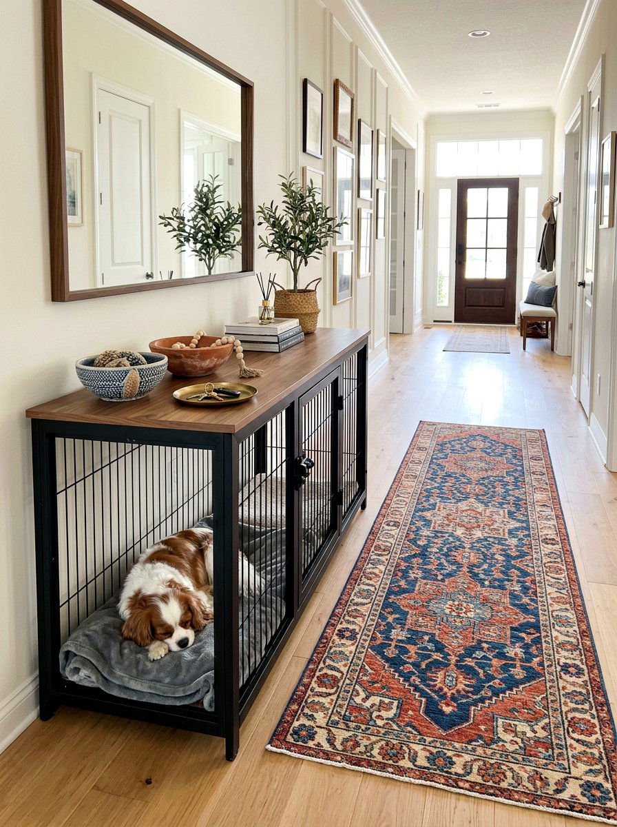 Entryway Table Dog Crate - 30 dog crate furniture ideas