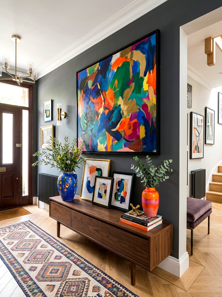 Entryway Table Wall Art - 30 layered entry table ideas
