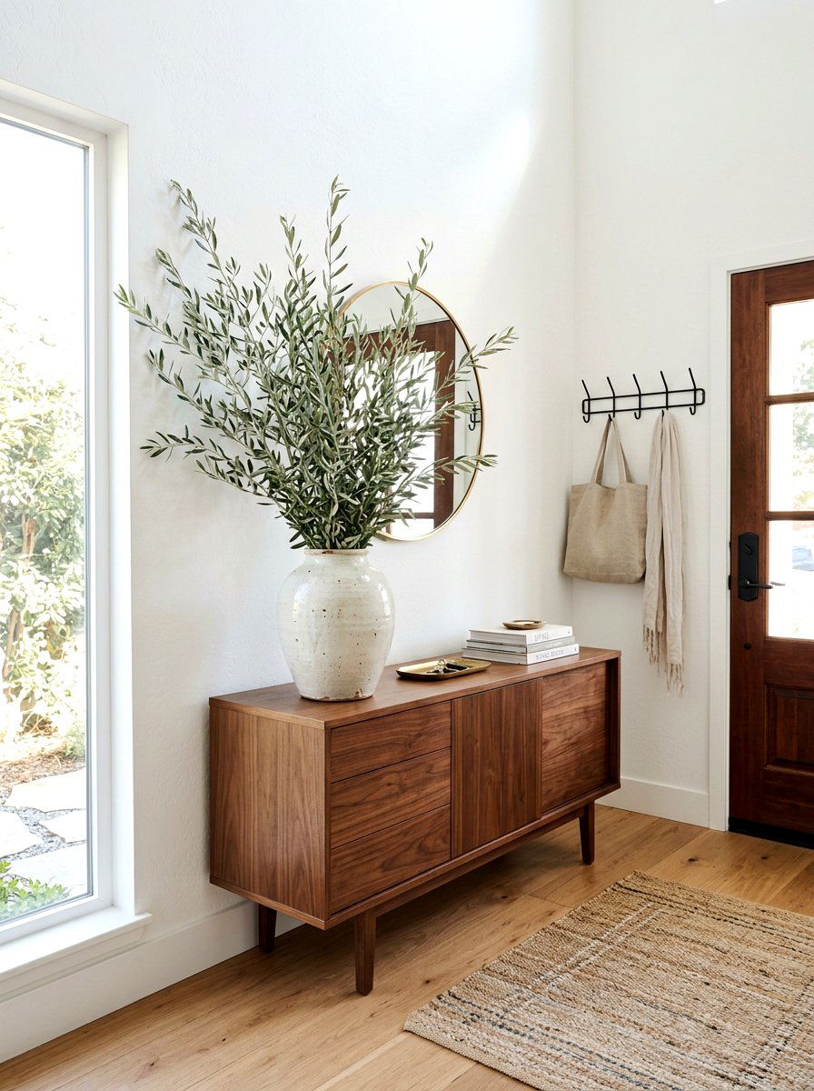 Entryway Table with Large Vase - 30 designer entry table decor ideas