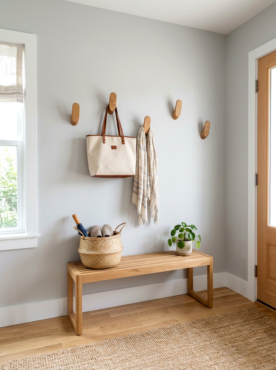 Entryway Wall Hooks - 30 apartment entryway ideas