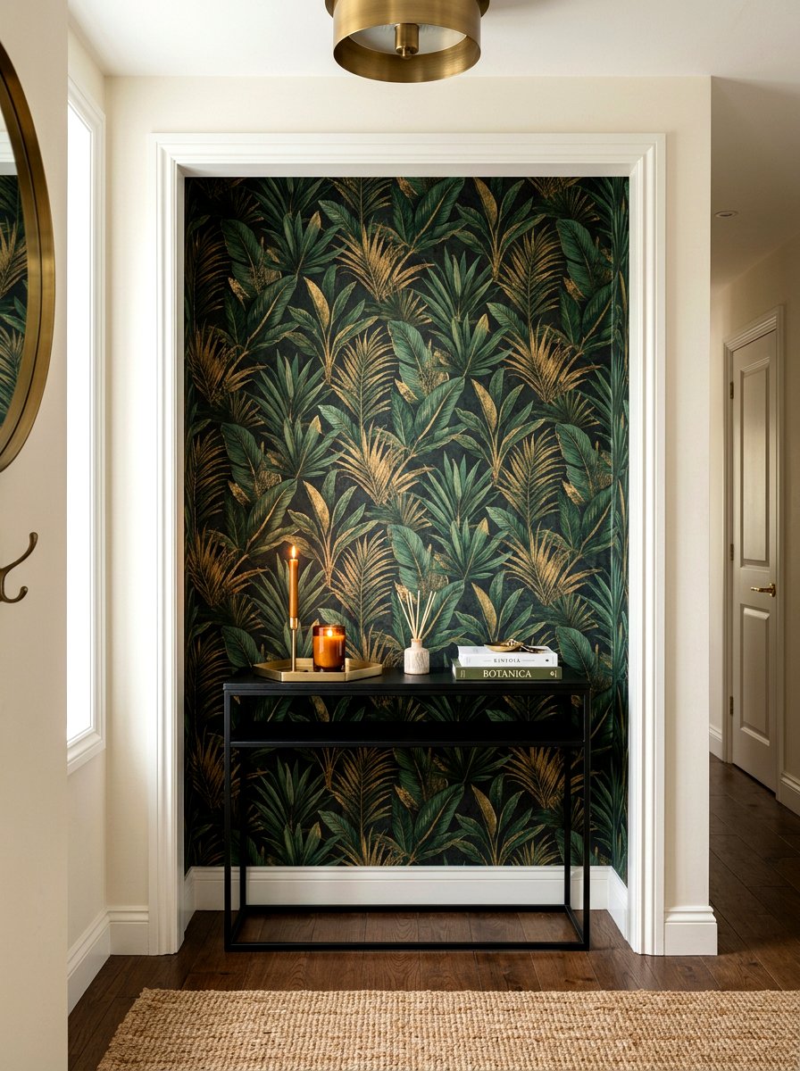 Entryway Wallpaper Accent Wall - 30 entry alcove ideas