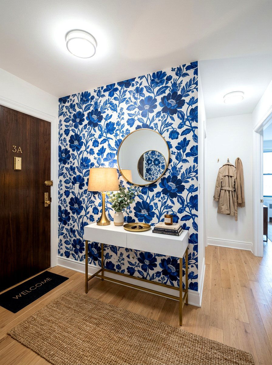 Entryway Wallpaper Accent - 30 apartment entryway ideas