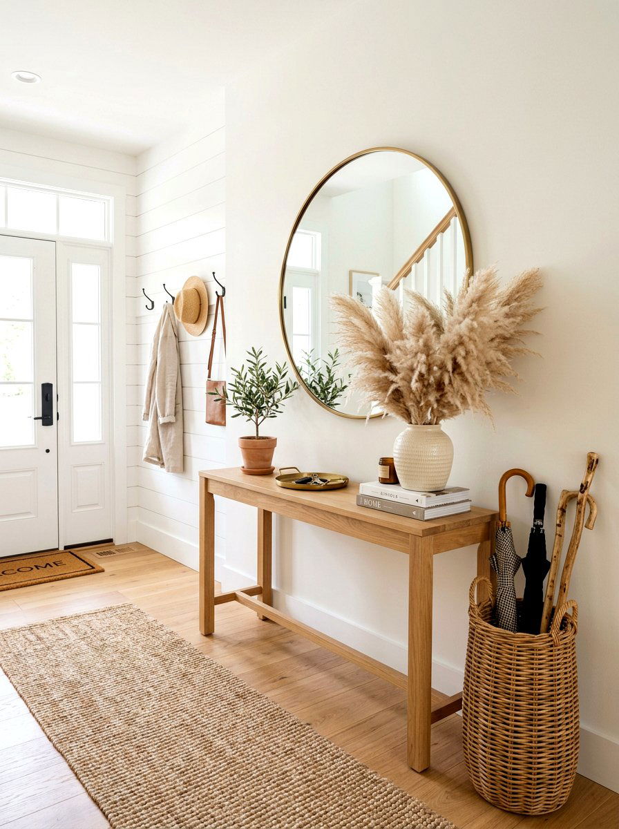 Entryway console table pampas grass - 30 pampas grass decor ideas