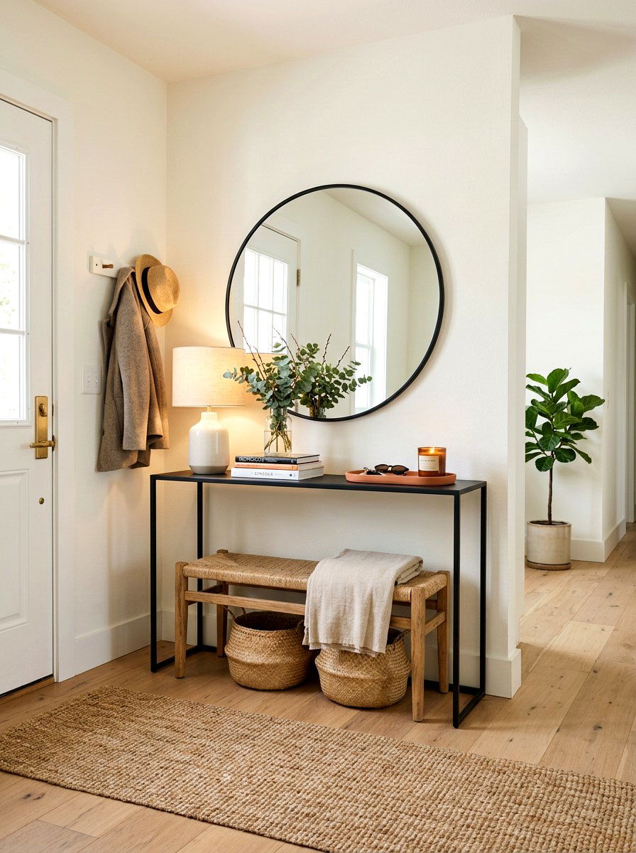 Entryway console table setup - 30 furniture arrangement ideas