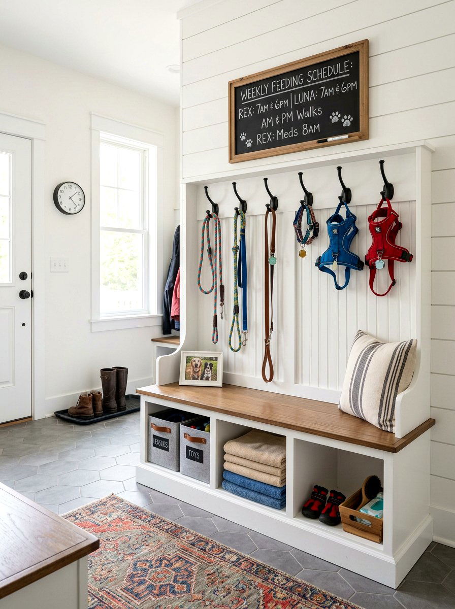 Entryway dog organization hub - 30 Pinterest dog room ideas