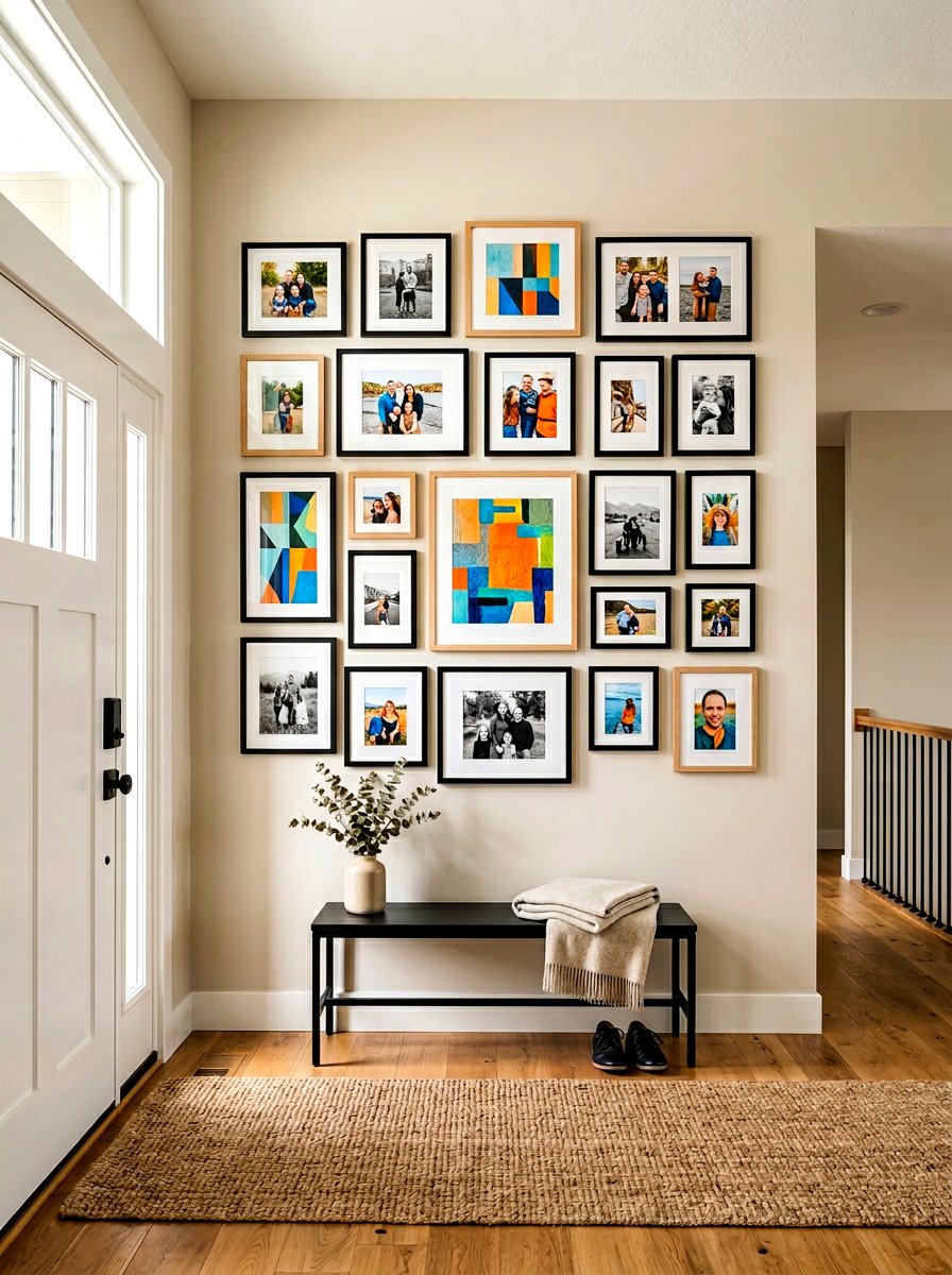 Entryway gallery wall - 30 entryway ideas