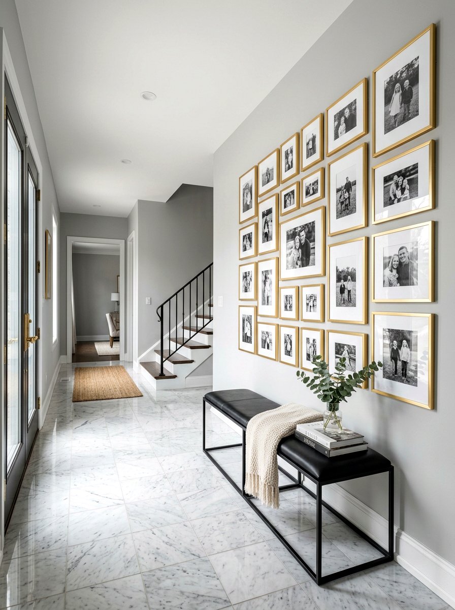 Entryway gallery wall - 30 entryway makeover ideas