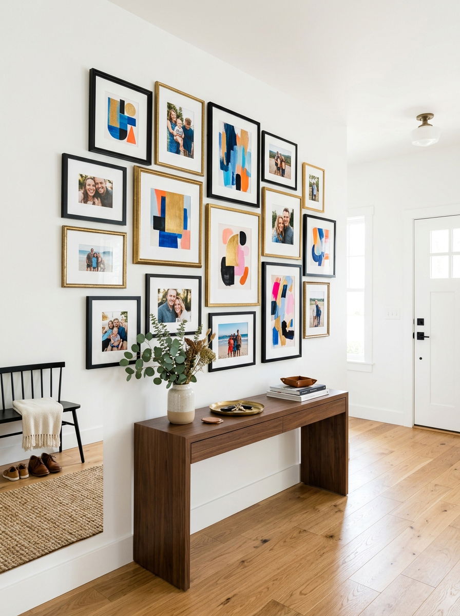 Entryway gallery wall - 30 small entryway ideas
