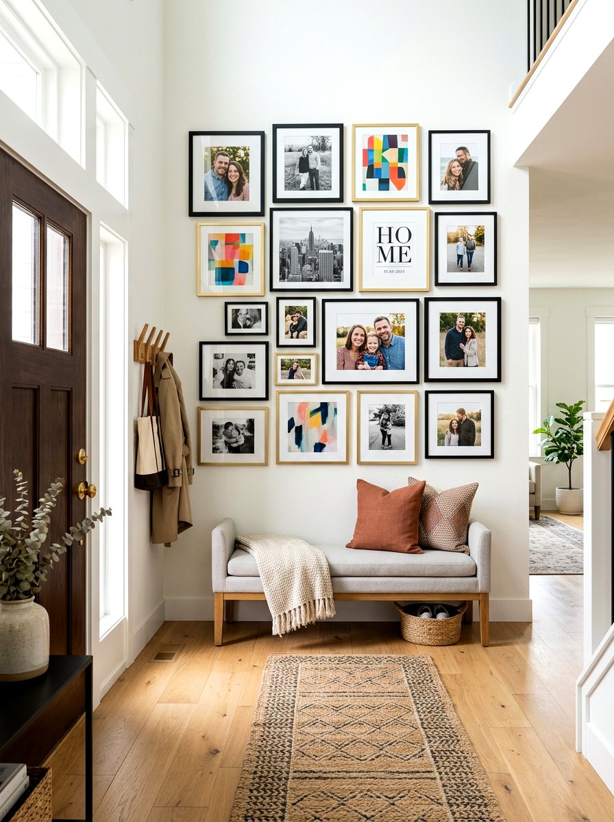 Entryway gallery wall - 30 welcoming foyer ideas