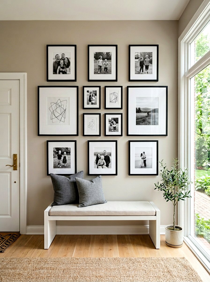 Entryway gallery wall layout - 30 entryway decor ideas
