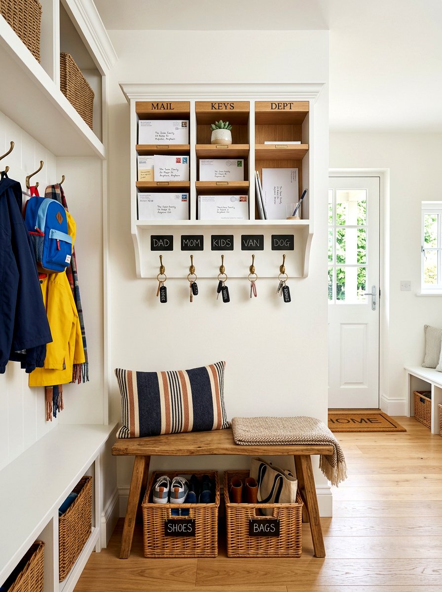Entryway mail and key station - 30 key holder wall ideas