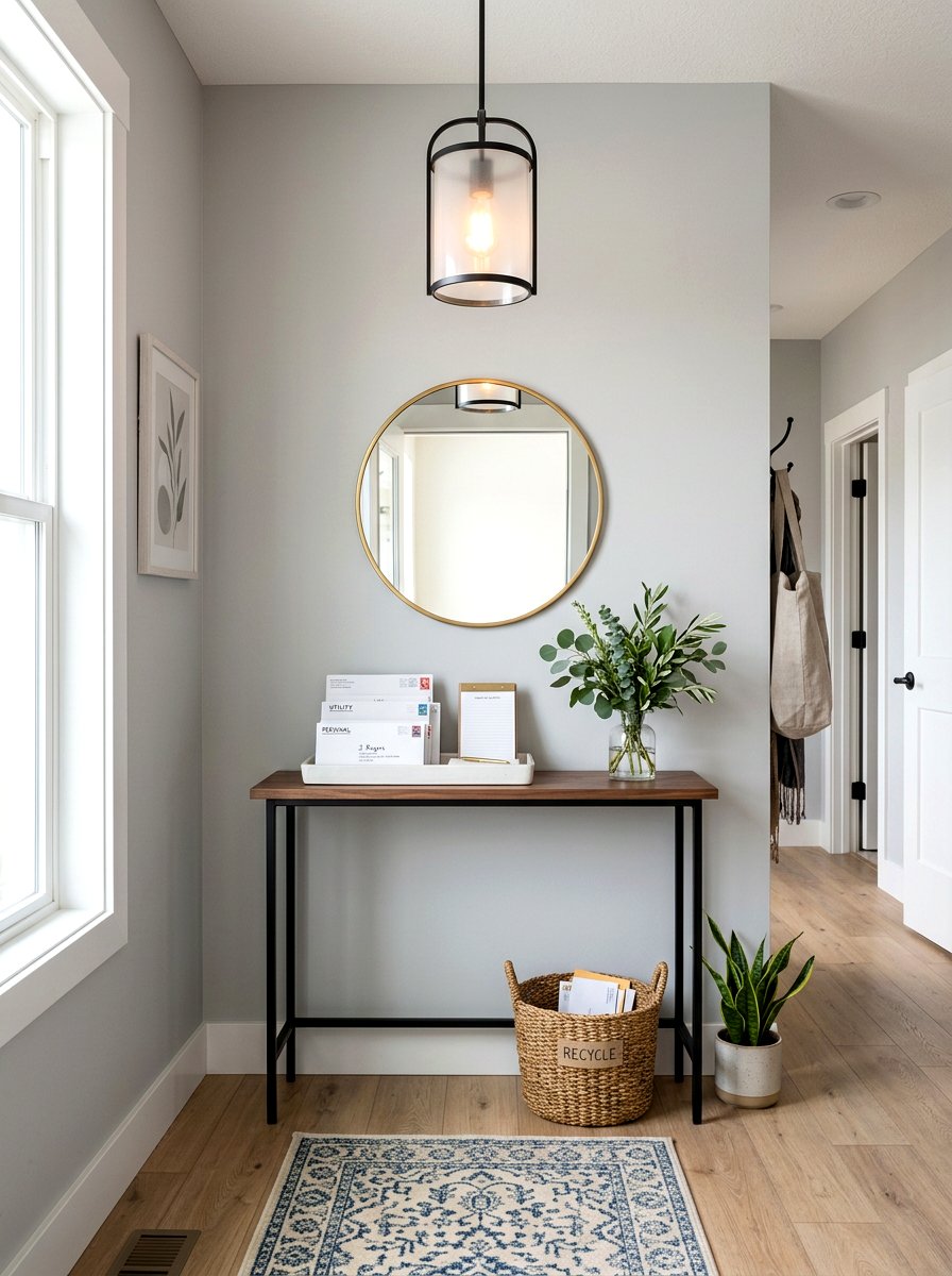 Entryway mail station - 30 paper clutter organization ideas