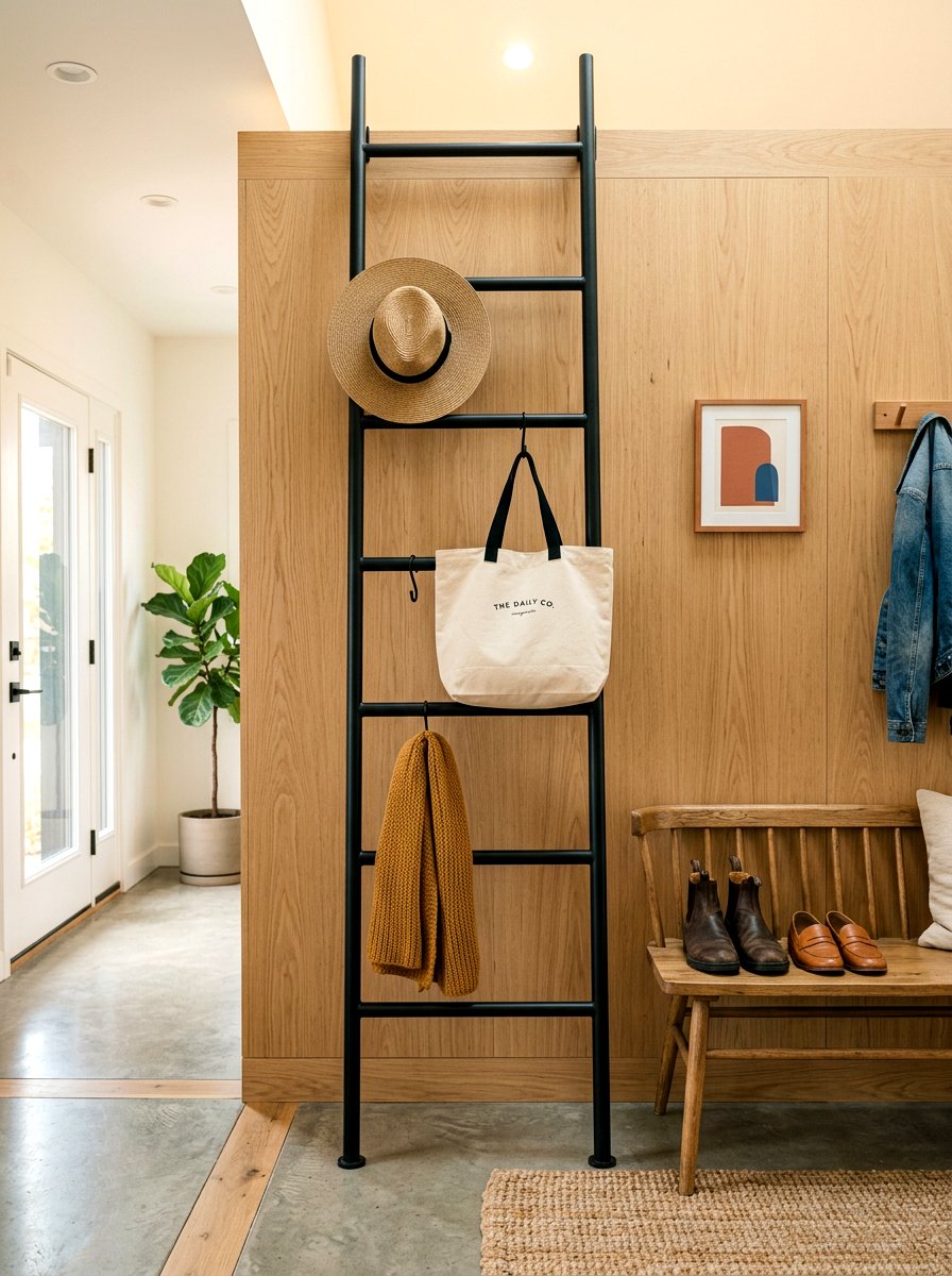 Entryway organizer ladder - 30 decorative ladder ideas