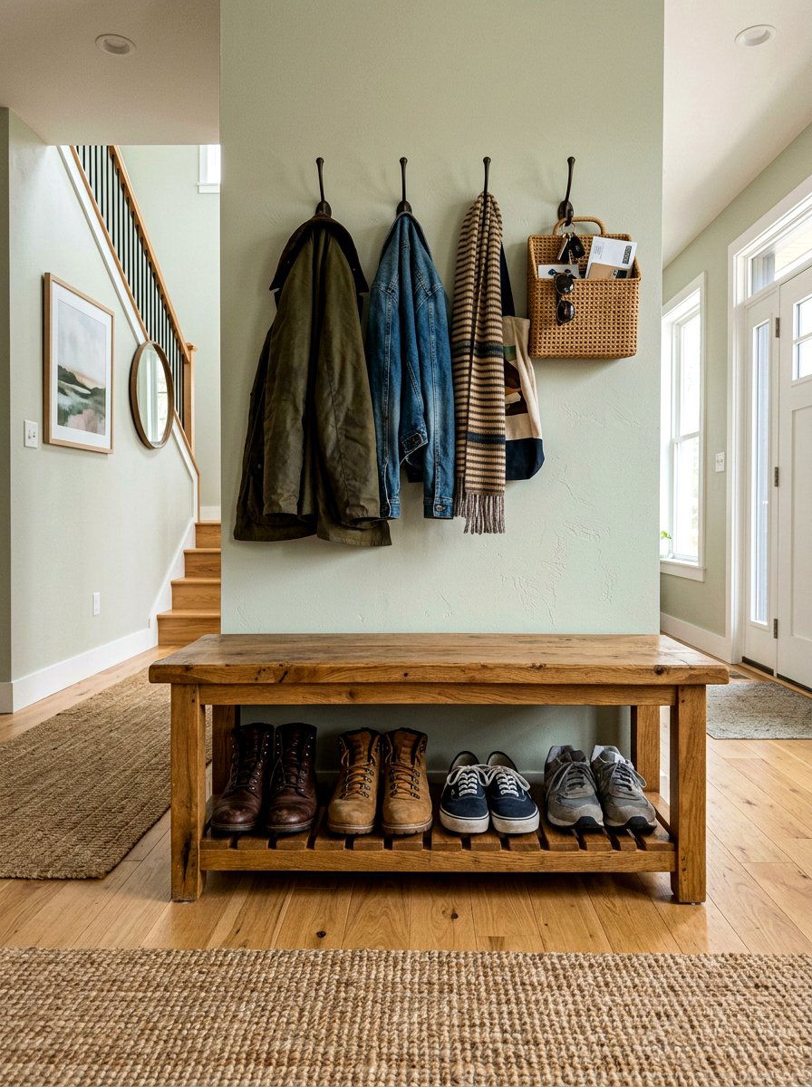 Entryway shoe bench - 30 friction maxxing home ideas