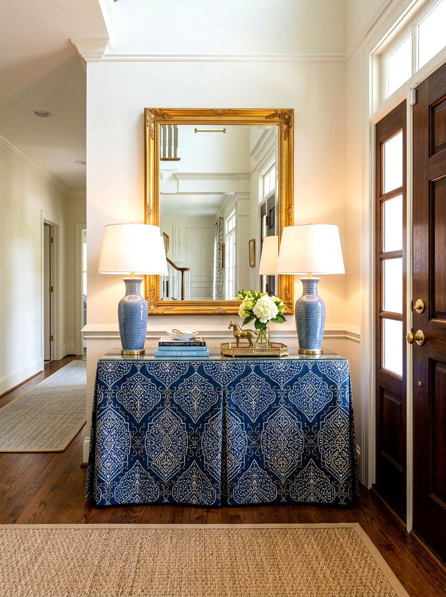 Entryway skirted console - 30 skirted console table ideas