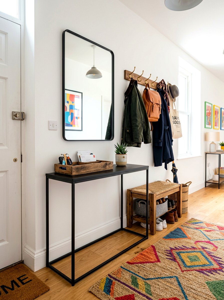 Entryway storage station - 30 viral apartment decor ideas