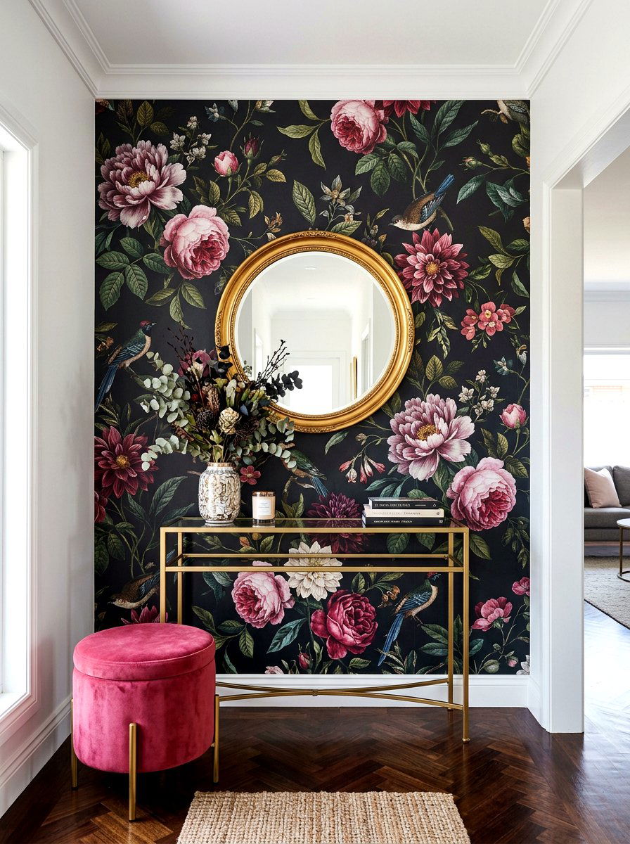 Entryway wallpaper accent - 30 entryway ideas