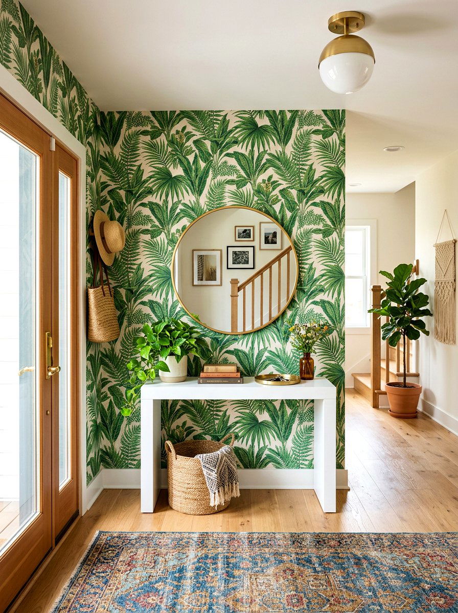 Entryway wallpaper - 30 welcoming foyer ideas