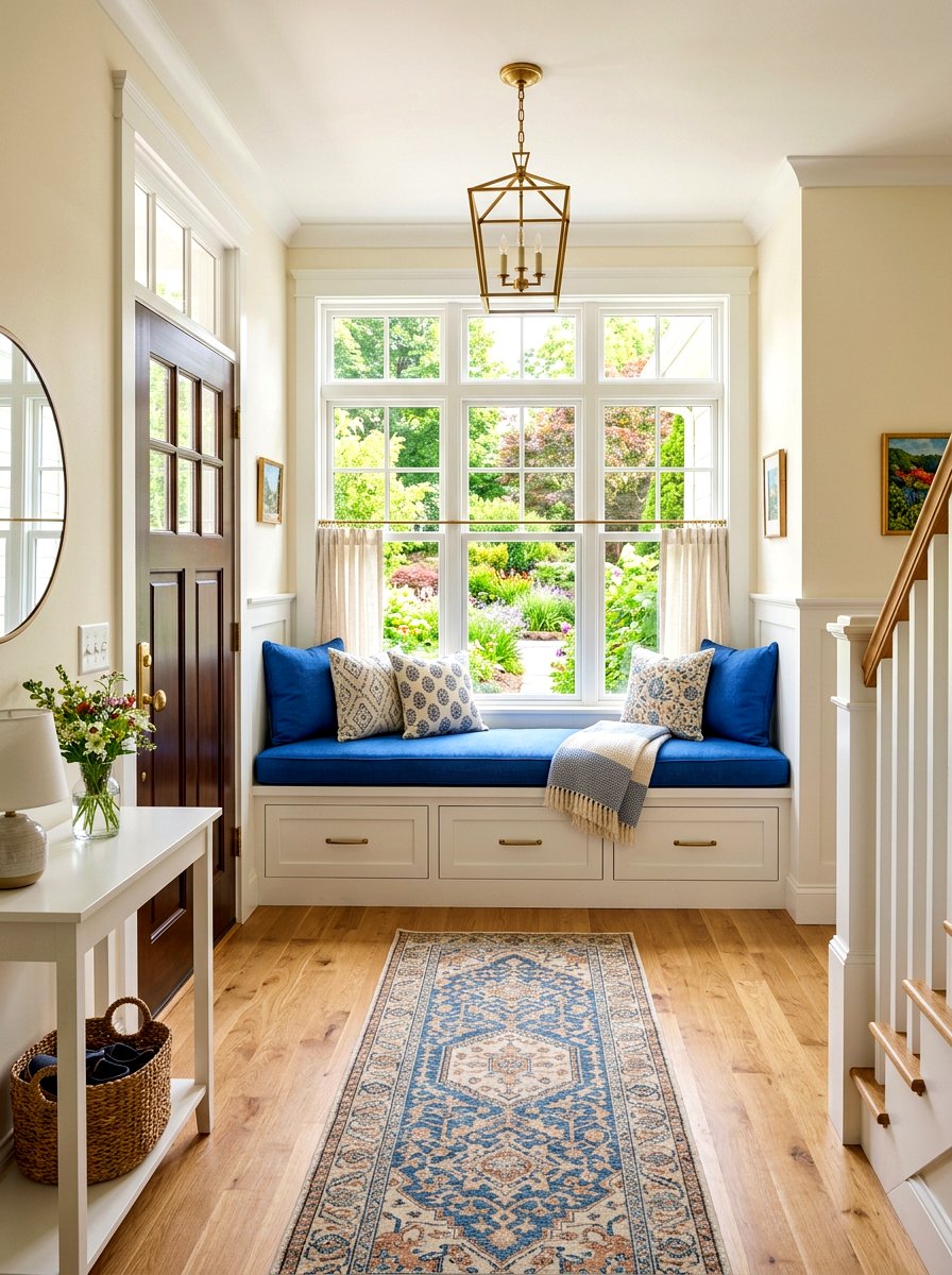 Entryway window seat - 30 welcoming foyer ideas