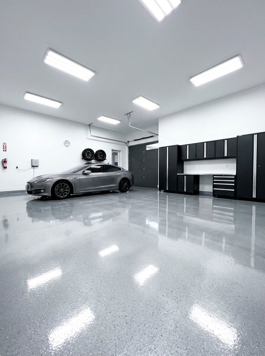 Epoxy Floor Coating - 30 clean garage aesthetic ideas