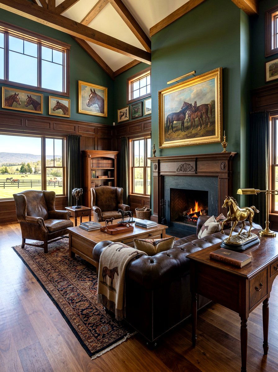 Equestrian Decor Style - 30 old money lounge ideas