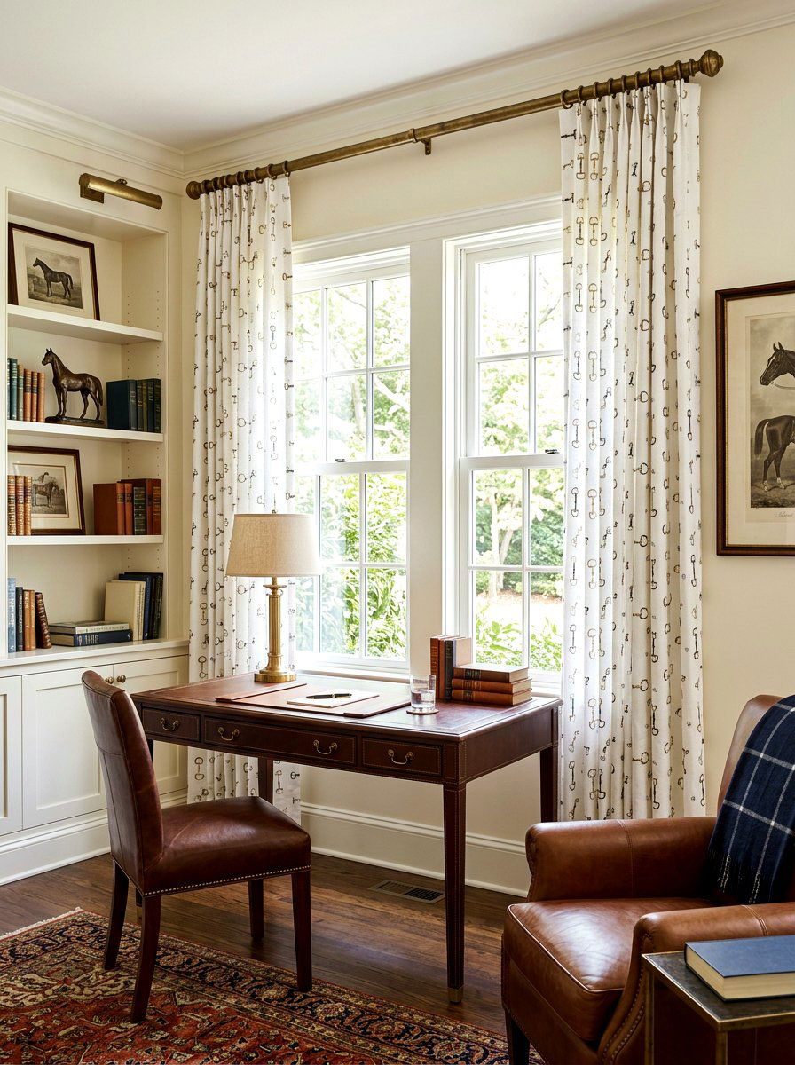 Equestrian Pattern Curtains - 30 equestrian decor ideas