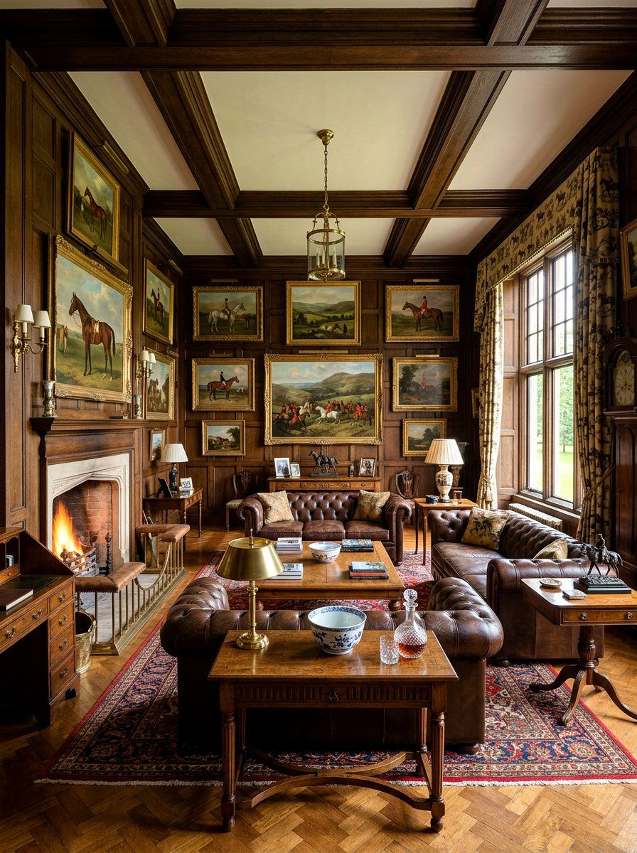 Equestrian Wall Art - 30 English manor living room ideas