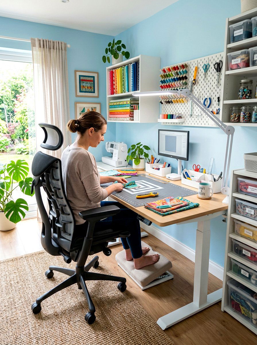 Ergonomic Craft Space - 30 knitting room ideas