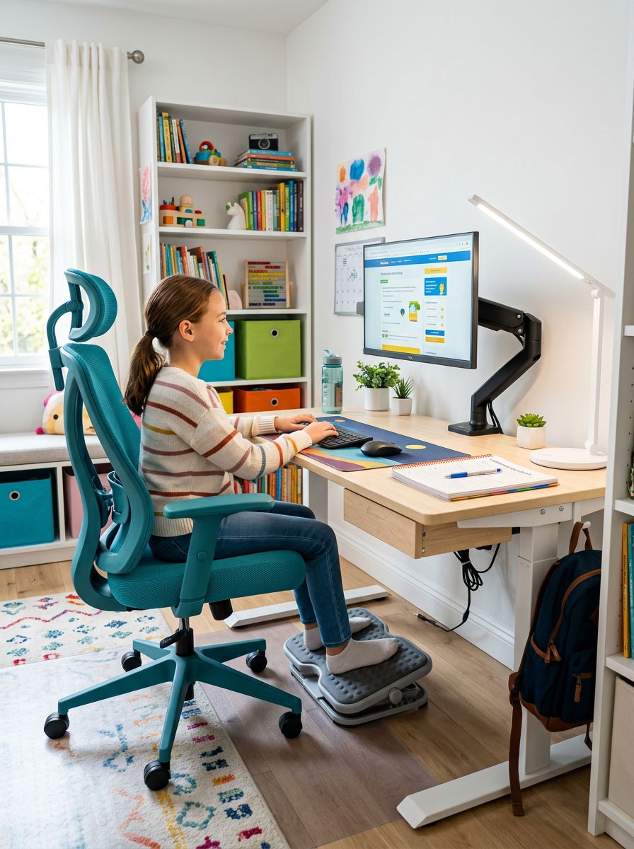 Ergonomic Kids Homework Space - 30 homework studio kids ideas