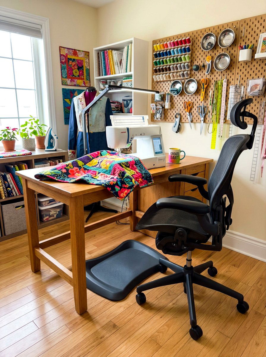 Ergonomic Sewing Nook - 30 sewing nook ideas