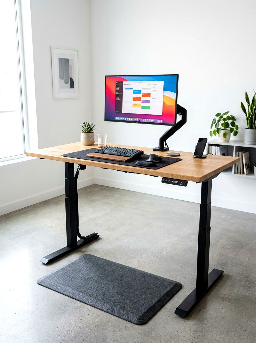Ergonomic Standing Desk - 30 video call office ideas