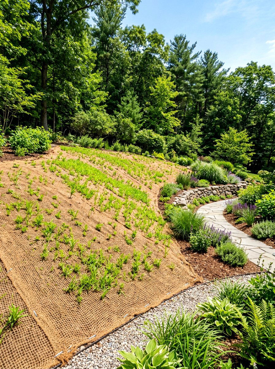 Erosion Control Matting - 30 hillside landscaping ideas