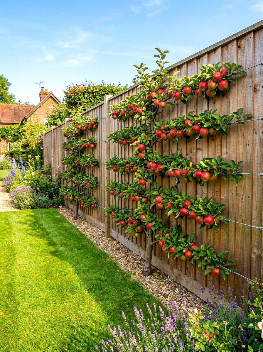 Espalier Apple Tree Fence - 30 dwarf fruit tree garden ideas