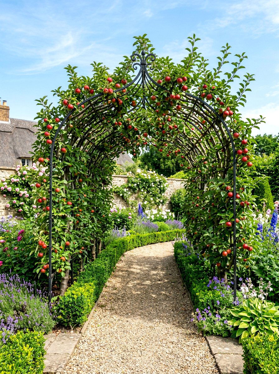 Espalier Fruit Tree Arch - 30 climbing archway ideas