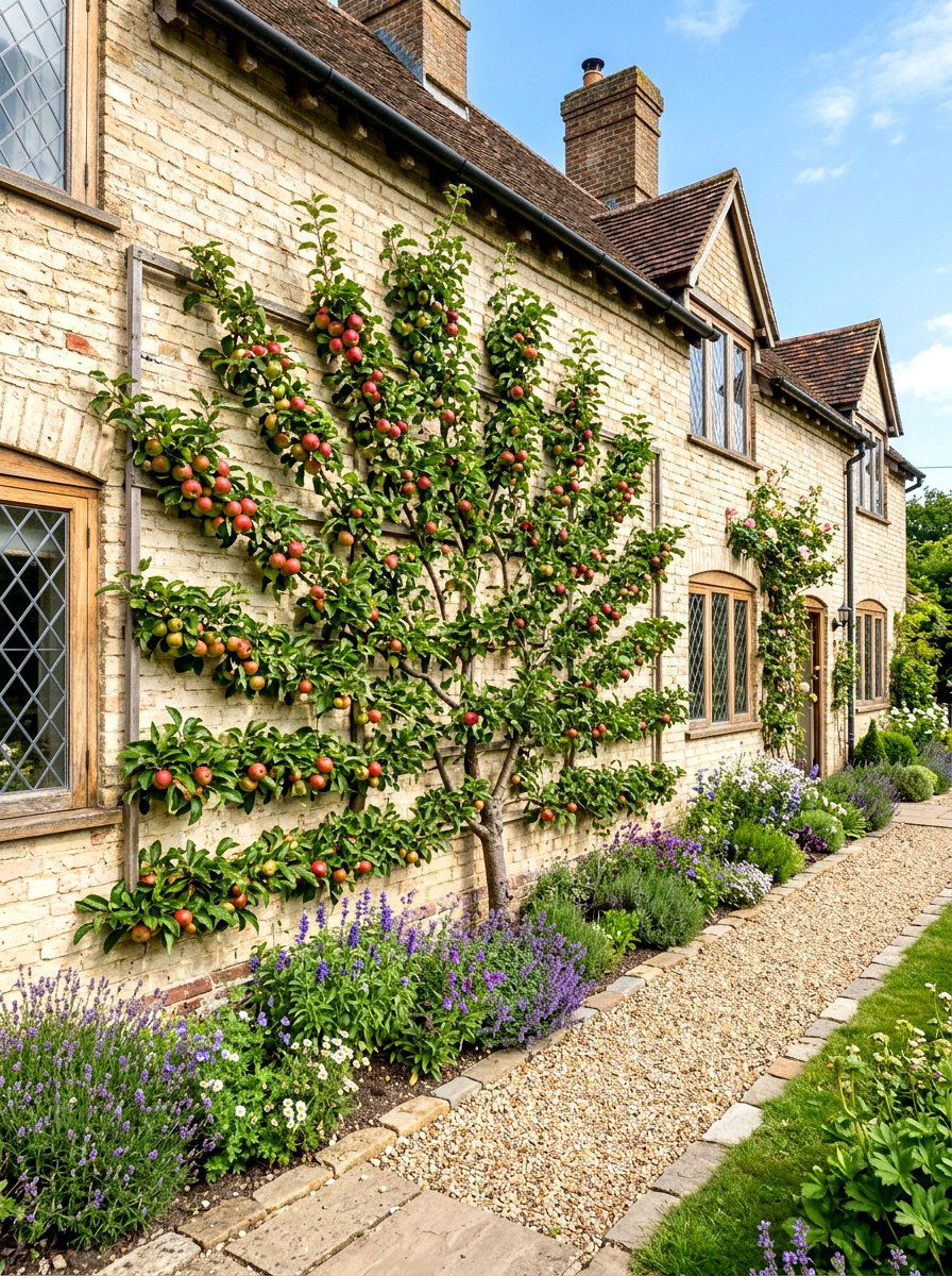 Espalier Fruit Tree Wall - 30 edible landscaping ideas