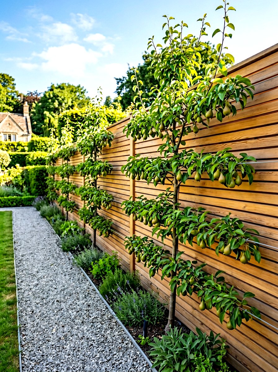 Espalier Fruit Wall - 30 backyard orchard ideas
