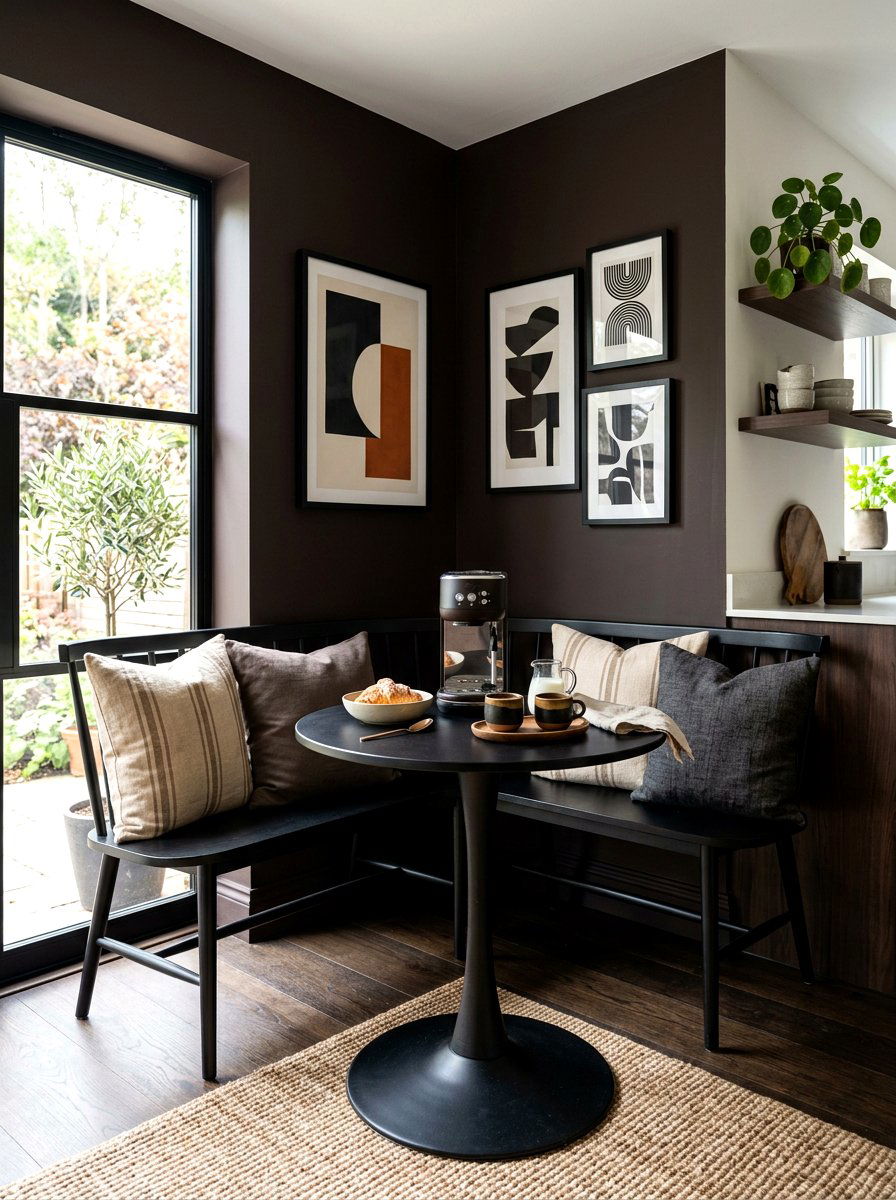 Espresso Breakfast Nook - 30 fall color drench ideas