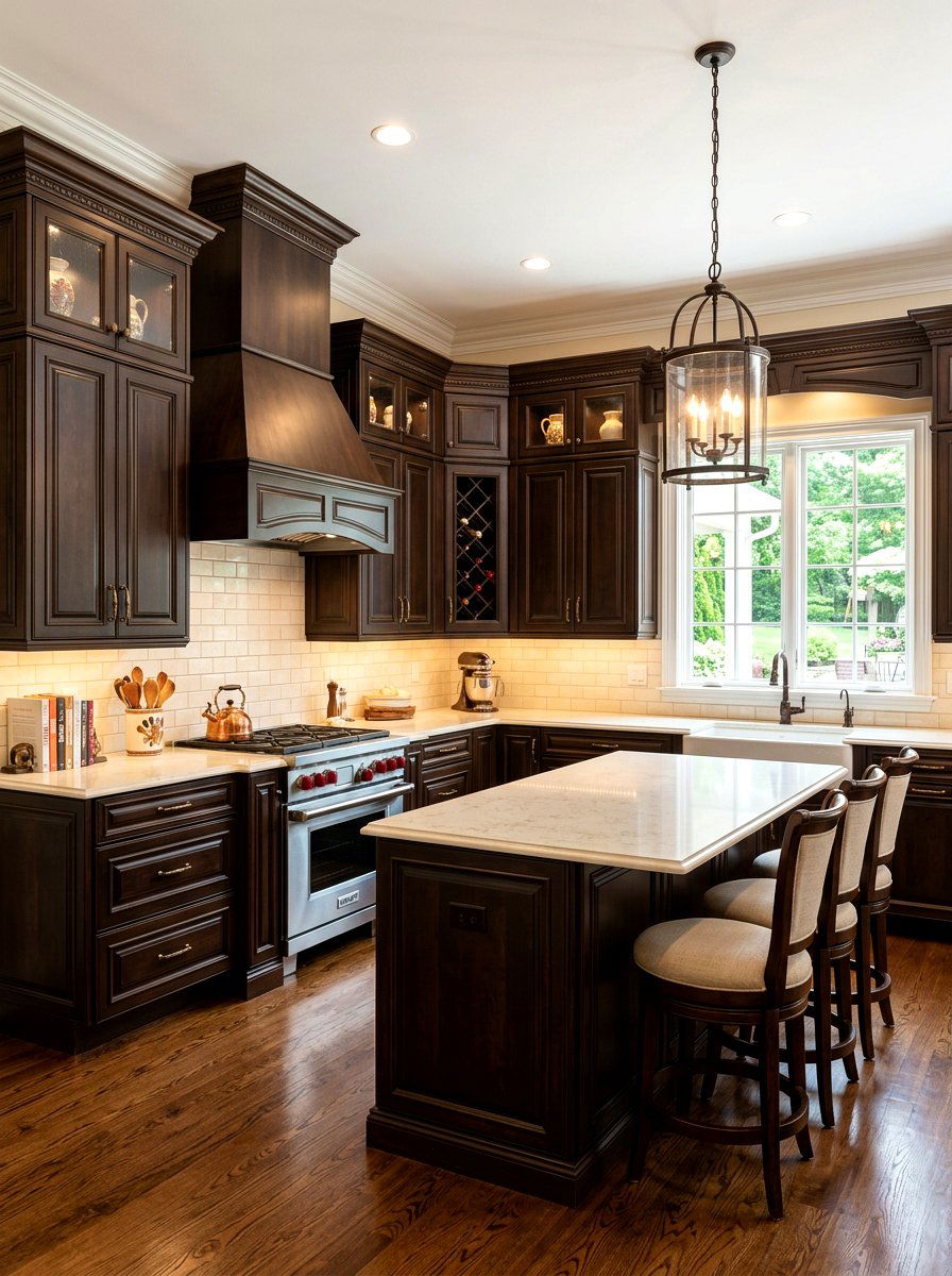 Espresso Brown Kitchen Cabinets - 30 painted kitchen cabinet ideas