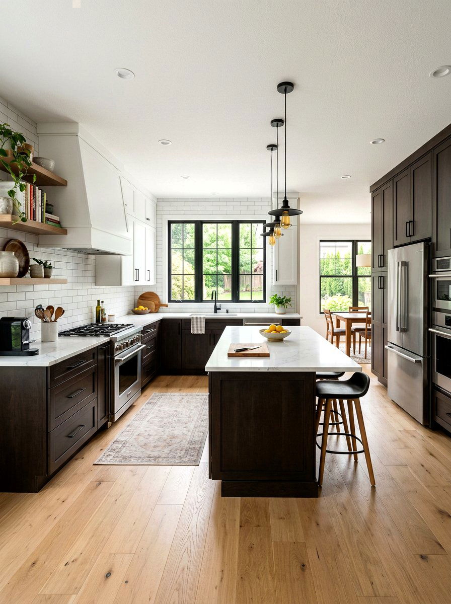 Espresso and white two tone kitchen - 30 espresso kitchen ideas