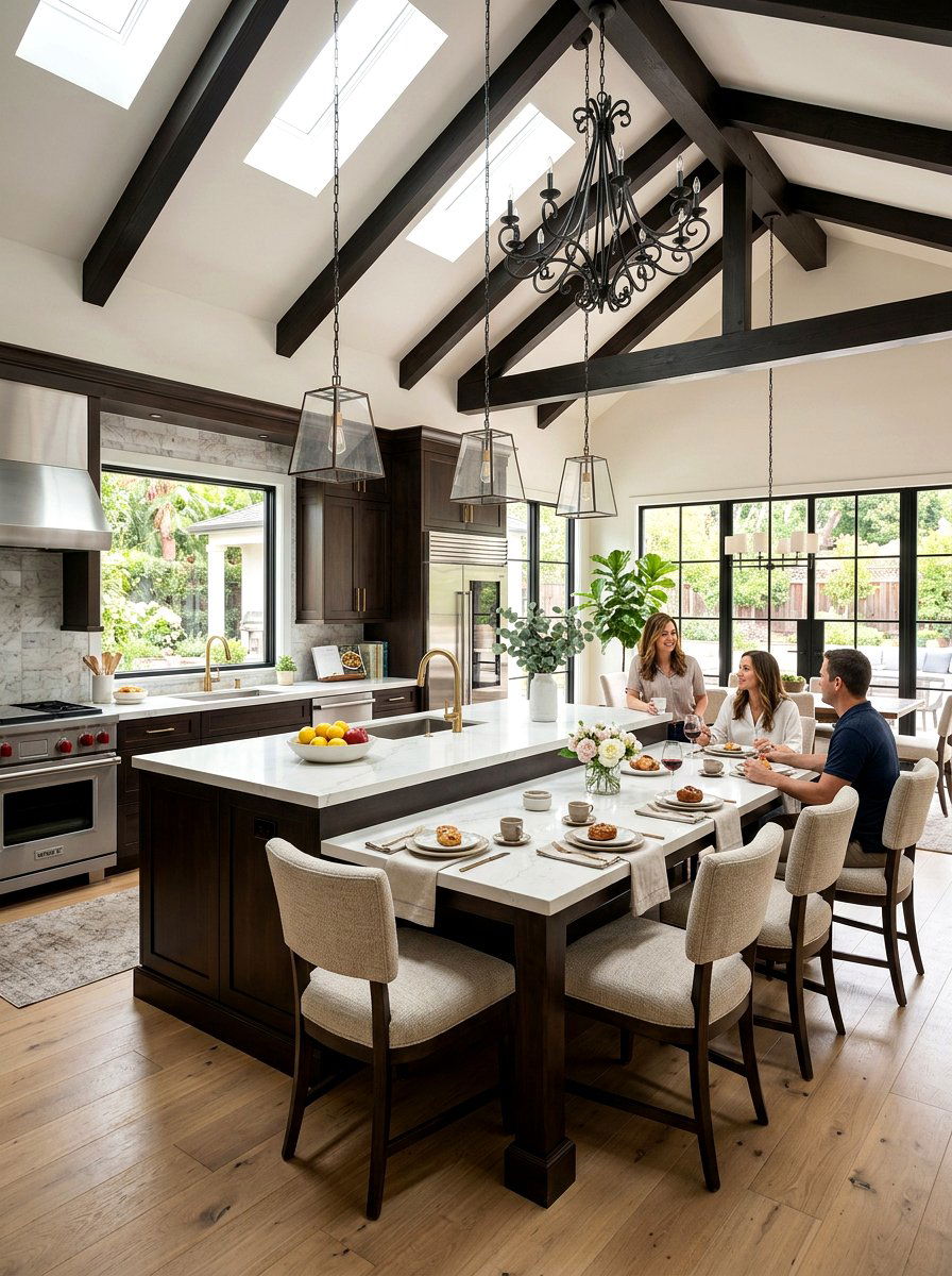 Espresso kitchen with eat in island - 30 espresso kitchen ideas