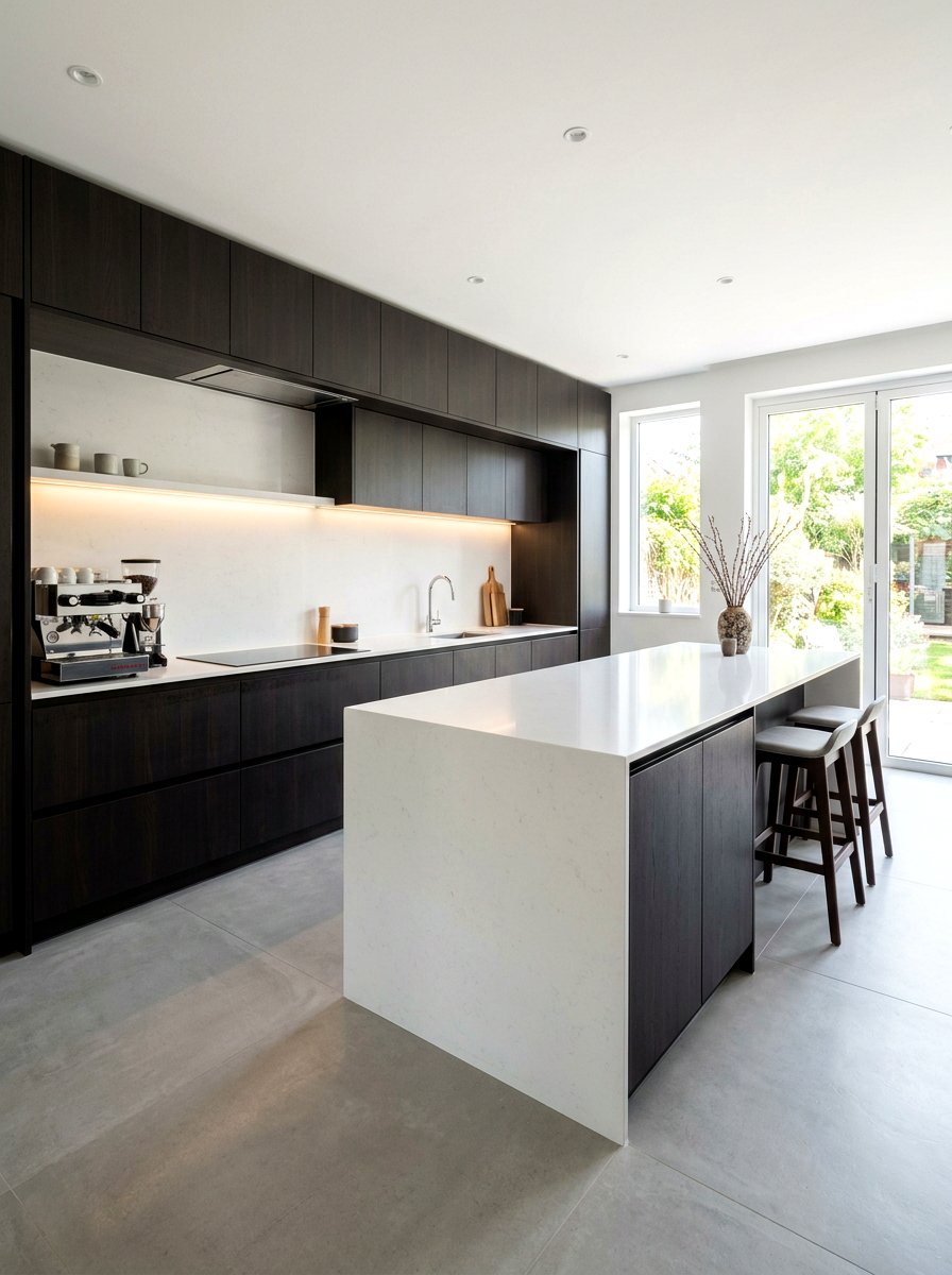 Espresso kitchen with quartz countertops - 30 espresso kitchen ideas