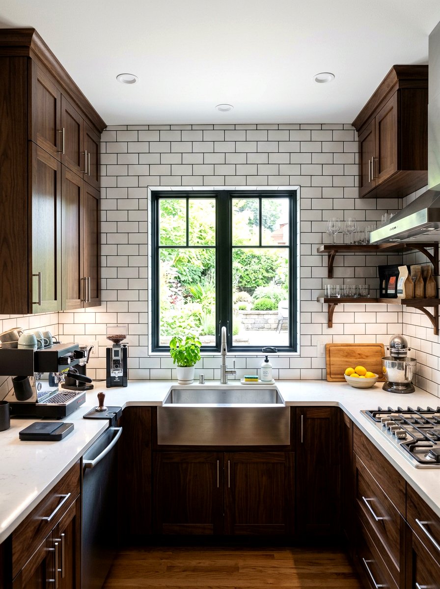 Espresso kitchen with subway tile backsplash - 30 espresso kitchen ideas