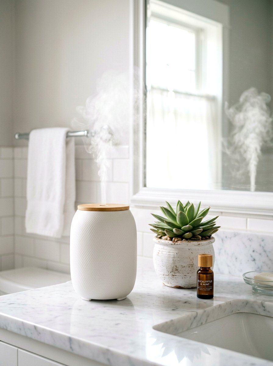 Essential Oil Diffuser - 30 winter bathroom styling ideas