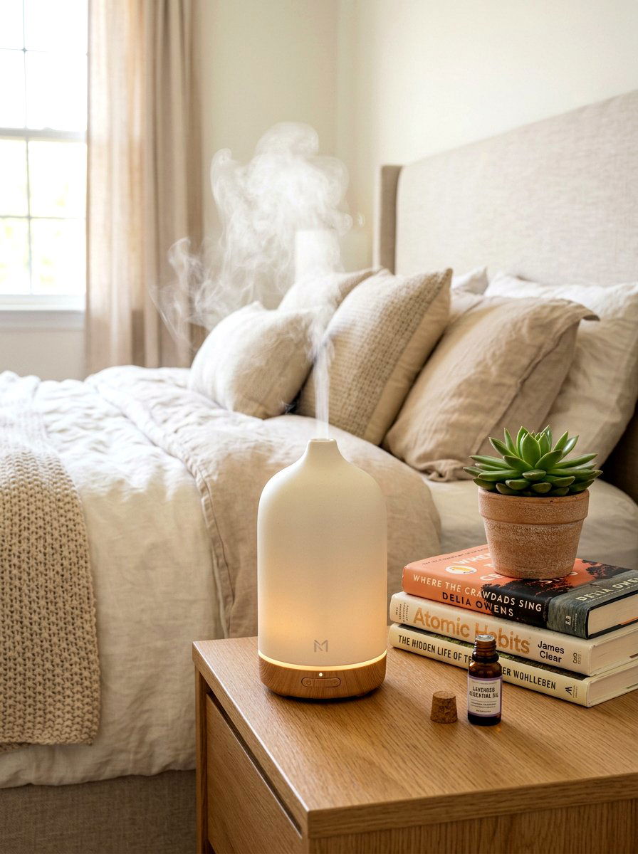 Essential Oil Diffuser - 30 sleep sanctuary bedroom ideas