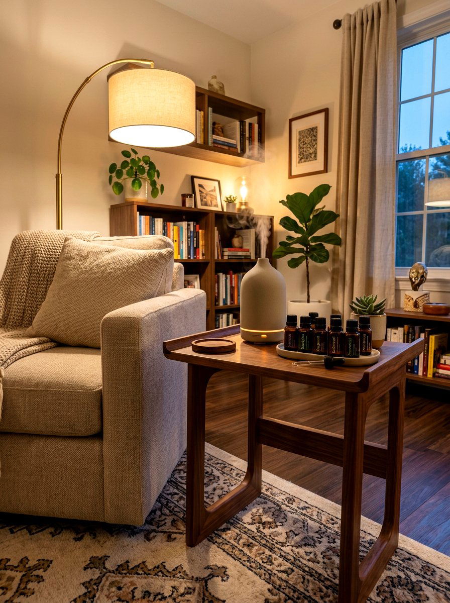 Essential Oil Diffuser Stand - 30 self care station ideas